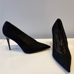 Zara Black Lace Stiletto Heels